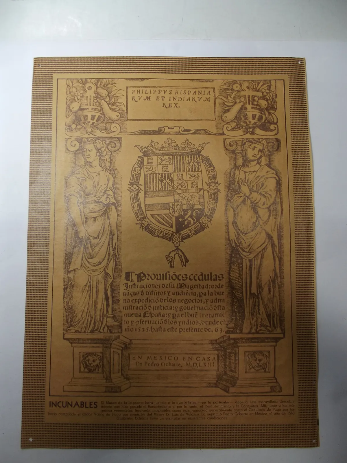 Impreso con escudo de Felipe II