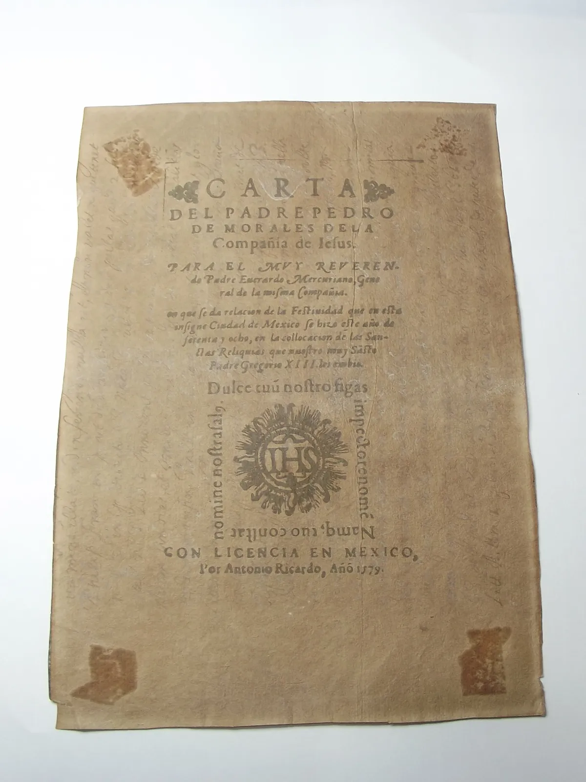 Carta del padre Pedro de Morales