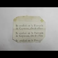 Constancia de confesión, Coyoacán, 1822