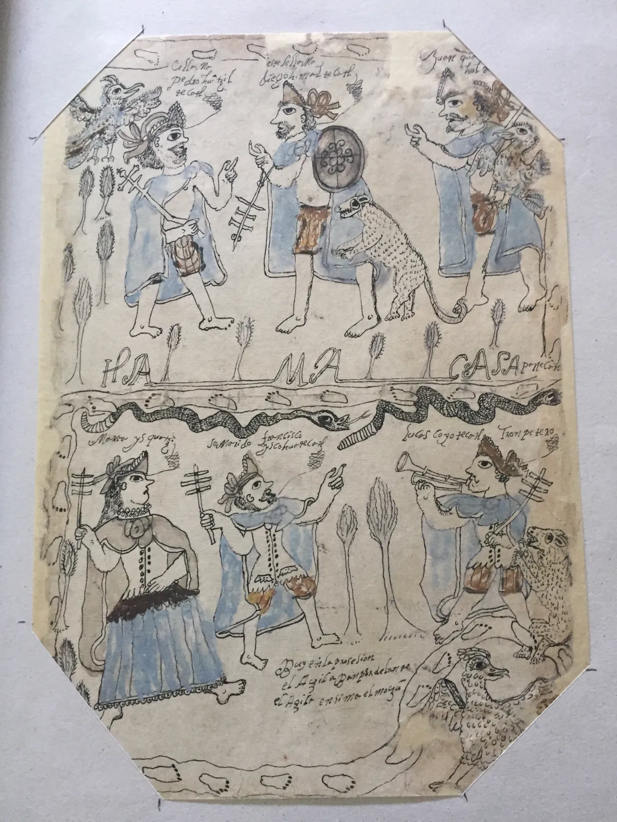 Fragmento de códice de la procesión del águila