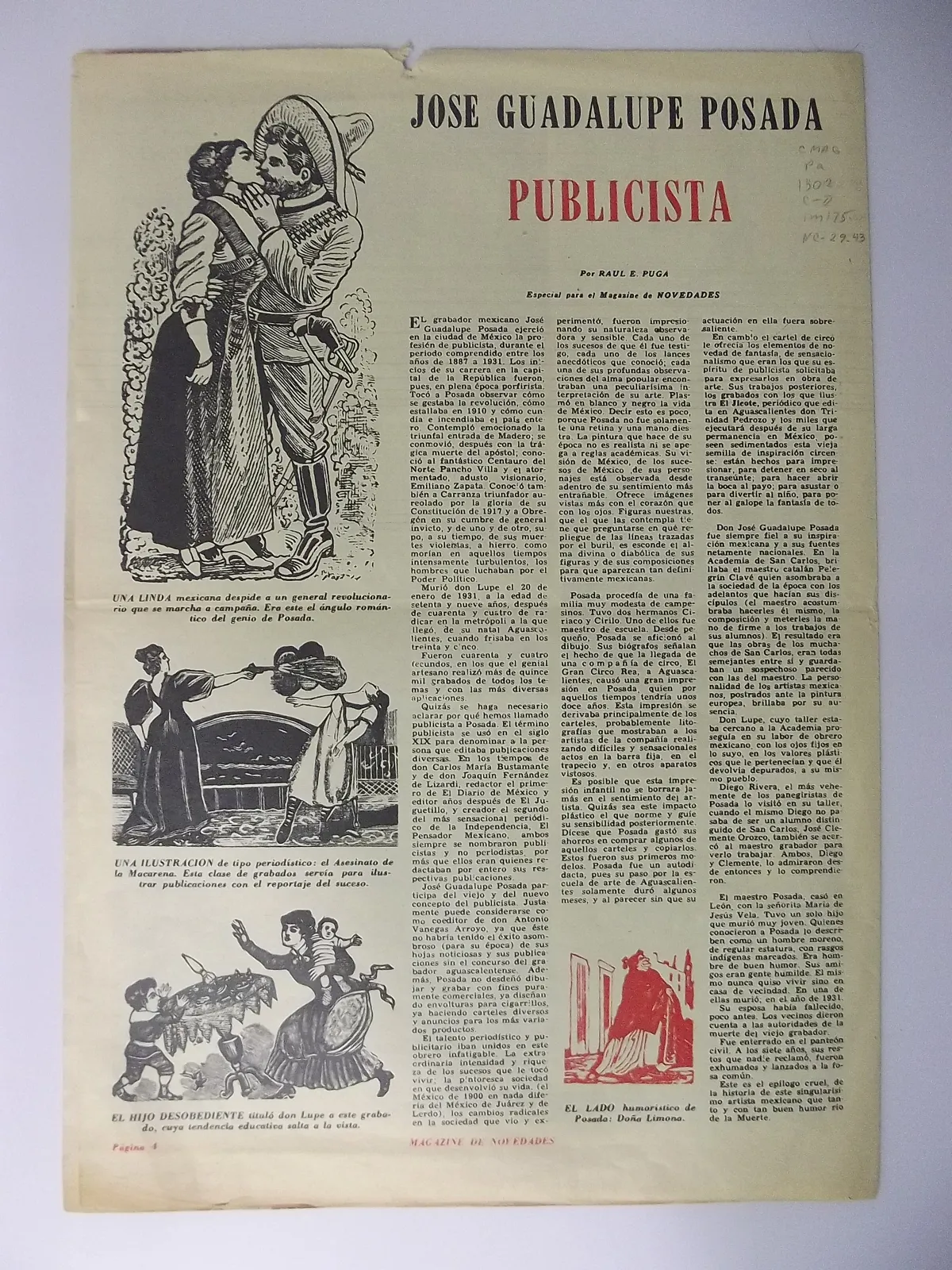 Impreso en papel, José Guadalupe Posada