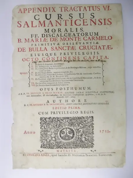 Appendix Tractatus VI. Cursus Salmanticensis